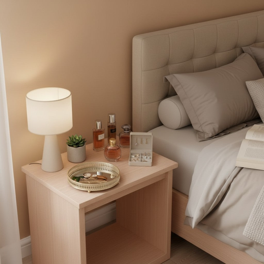 Hearthly gouden spiegel dienblad met decoratieve rand, ideaal voor sieraden of fruit.